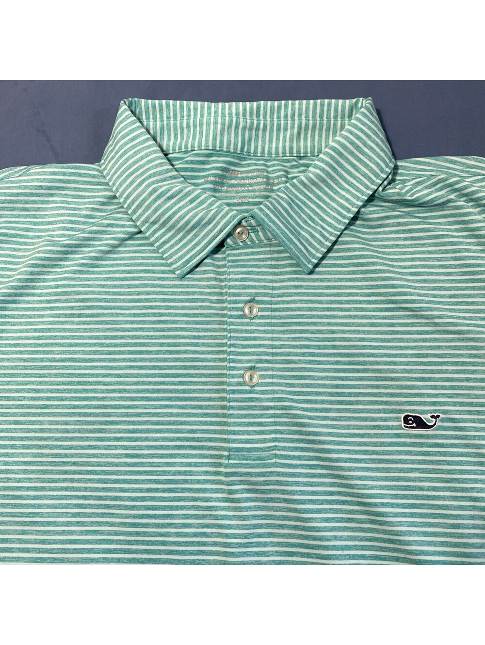 Vineyard Vines OTG On-The-Go Sankaty Golf Polo Shirt Green Striped Men Size 2XB